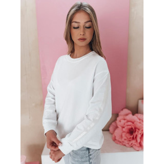 Ženski bel bombažni pulover BY1372