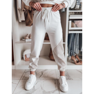 Bele ženske trenirke z odprtimi vstavki UY2514