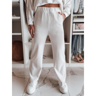 Bele rebraste ženske trenirke UY2521