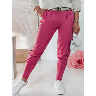 Rožnate ženske hlače s pasom UY2411