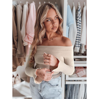 Ženski bež pulover z odkritimi rameni MY2428