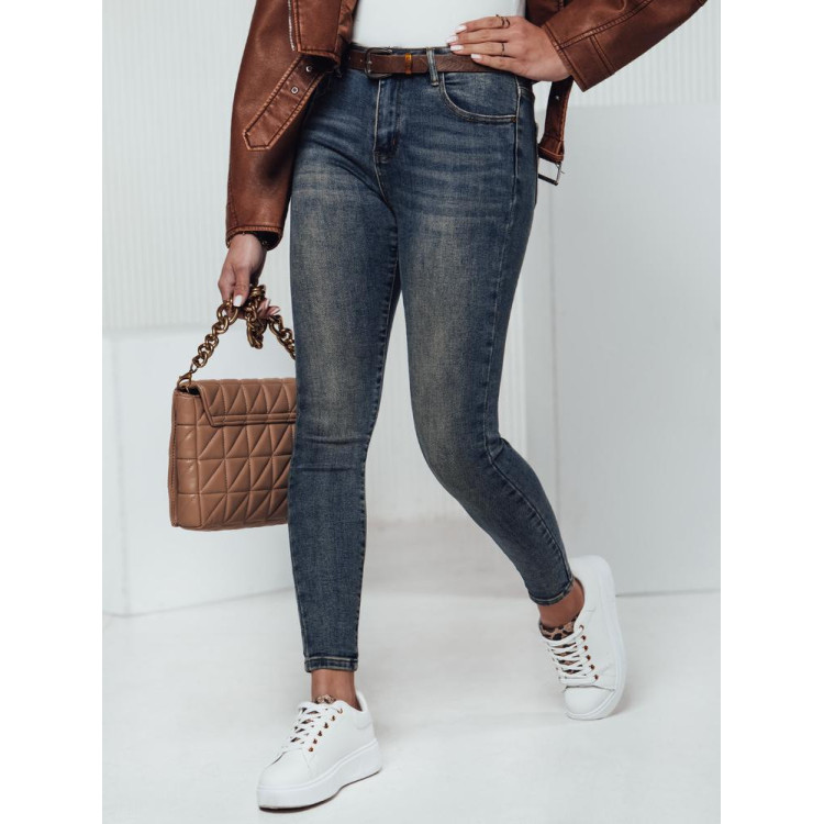 Ženske temno modre kavbojke s pasom UY2328