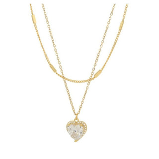 Pozlačena ogrlica s cirkonskim srcem