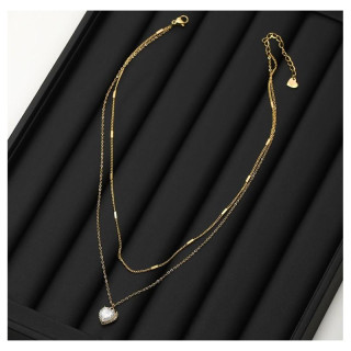 Pozlačena ogrlica s cirkonskim srcem