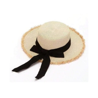 Ženski slamnik s črno pentljo