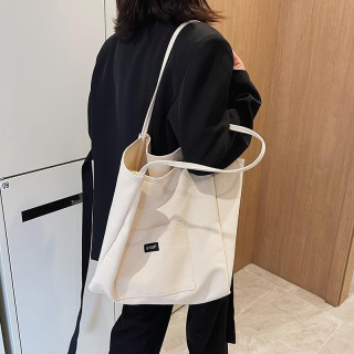 Velika torba iz blaga krem barve