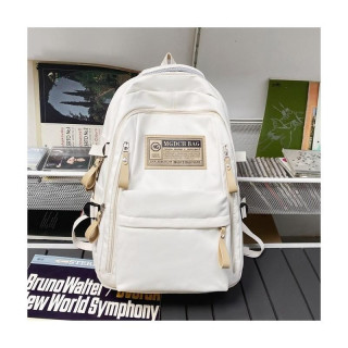 Bel šolski nahrbtnik z obeskom