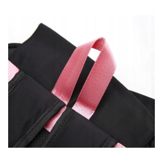 Črno roza šolski nahrbtnik z obeskom in USB