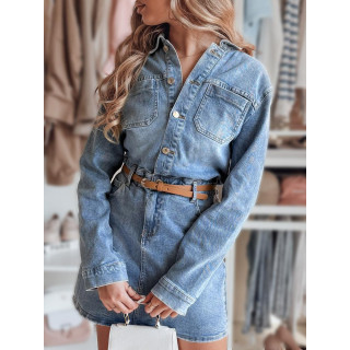 Ženska mini obleka iz jeansa s pasom EY2569