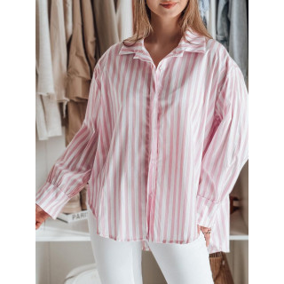 Črtasta roza in bela ženska srajca DY0462