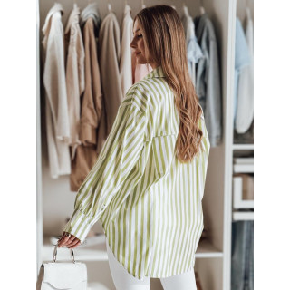 Zeleno-bela črtasta ženska srajca DY0460