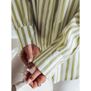Zeleno-bela črtasta ženska srajca DY0460