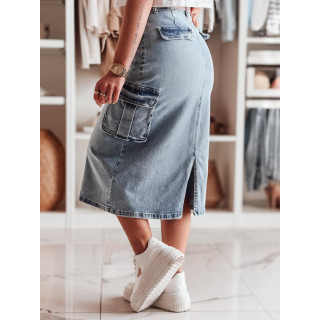 Midi krilo iz jeansa s kargo žepi CY0490