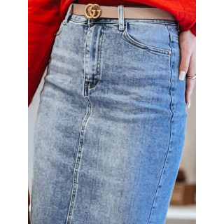 Žensko denim midi krilo z razporkom CY0483