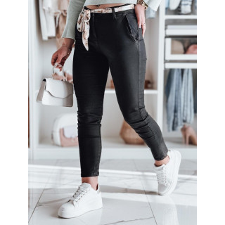 Ženske hlače iz blaga črne barve UY2295