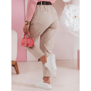 Bež ženske hlače z visokim pasom UY2505