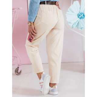 Svetlo rumene ženske hlače z visokim pasom UY2507