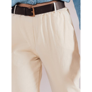 Svetlo rumene ženske hlače z visokim pasom UY2507