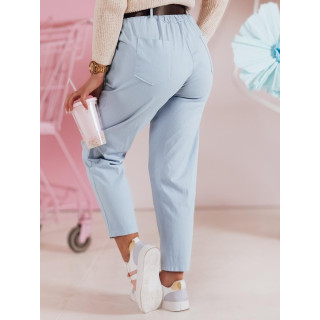 Svetlo modre ženske hlače z visokim pasom UY2504