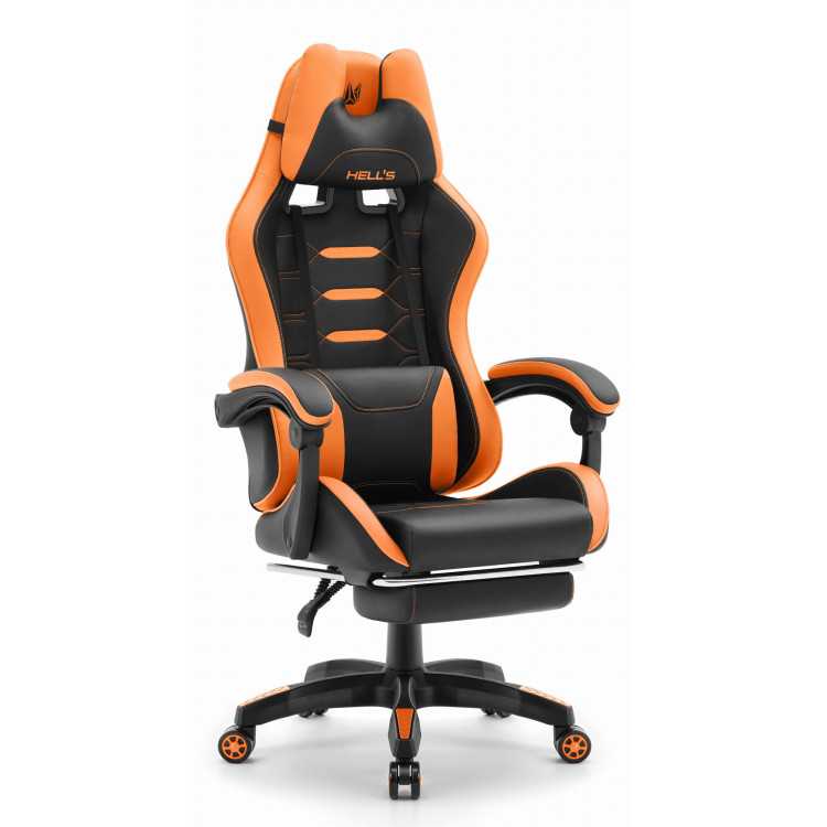 Oranžno-črn igralni stol HELLS CHAIR