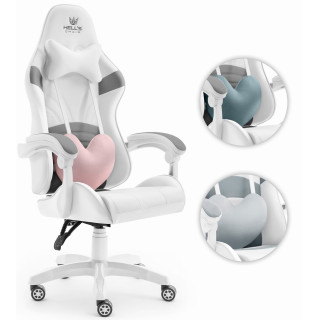 Gaming stol HELL'S CHAIR belo-sive barve