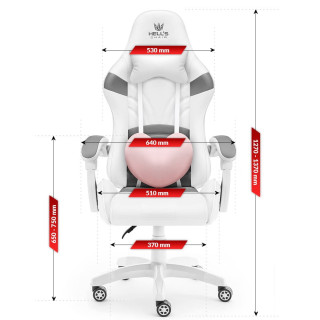 Gaming stol HELL'S CHAIR belo-sive barve