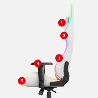 Huzaro bel igralni stol z RGB osvetlitvijo FORCE 6.2 RGB WHITE