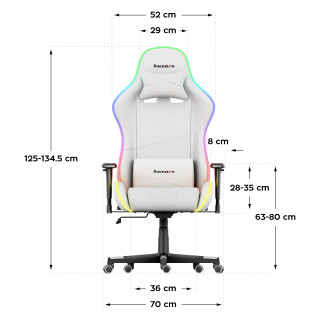 Huzaro bel igralni stol z RGB osvetlitvijo FORCE 6.2 RGB WHITE