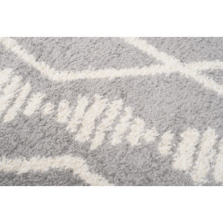 Okrogla kosmata preproga v sivi barvi