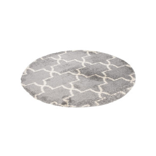 Moderna okrogla preproga v sivi barvi