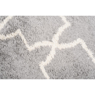 Moderna okrogla preproga v sivi barvi