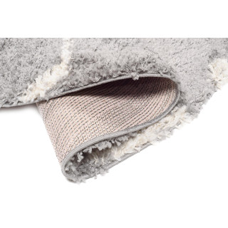 Moderna okrogla preproga v sivi barvi