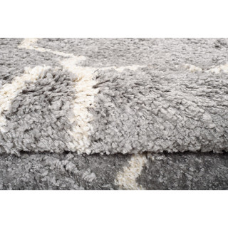 Moderna okrogla preproga v sivi barvi