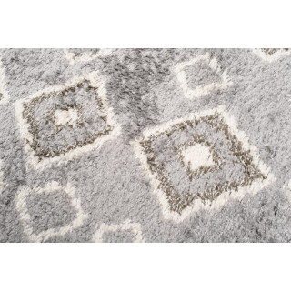 Okrogla preproga z vzorcem v sivi barvi