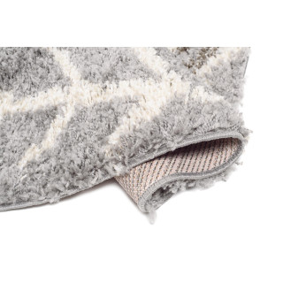 Okrogla preproga z vzorcem v sivi barvi