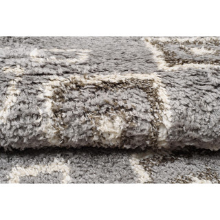 Okrogla preproga z vzorcem v sivi barvi