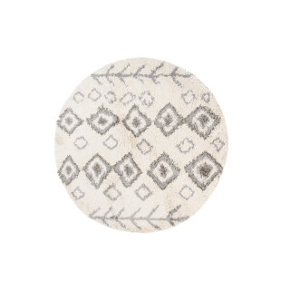 Okrogla vzorčasta preproga v bež barvi