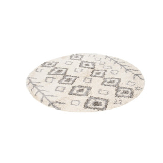 Okrogla vzorčasta preproga v bež barvi