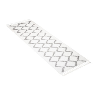 Boho kosmata preproga v krem barvi