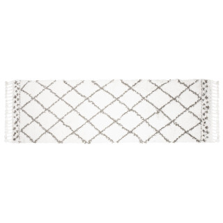 Kremna kosmata preproga v boemskem slogu