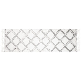 Kremna kosmata preproga v boemskem slogu