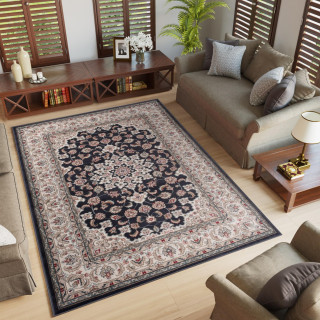 Tradicionalna vzorčasta preproga v črni barvi