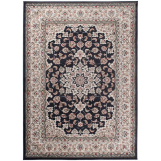 Tradicionalna vzorčasta preproga v črni barvi