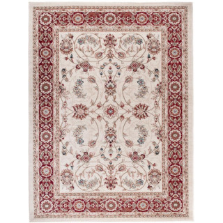 Preproga z vzorcem v beli in rdeči barvi