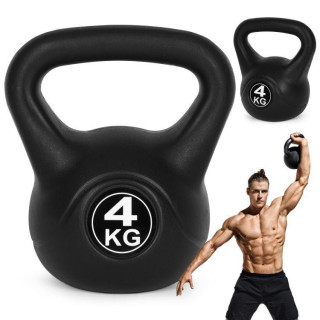 Črna utež za kettlebell - 4 kg
