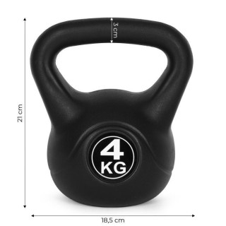 Črna utež za kettlebell - 4 kg