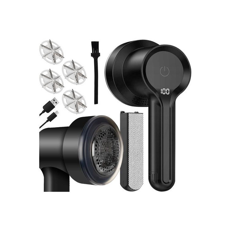 Brezžični odstranjevalec vlaken v črni barvi