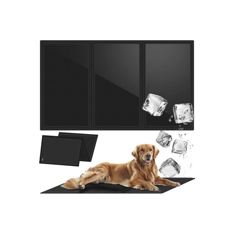 Črna hladilna blazinica za živali 110x70 cm