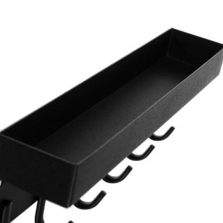 Obešalnik za plašče s polico v črni barvi