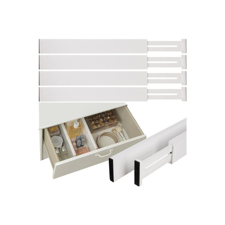 Bela nastavljiva razdelilna stena za predale